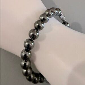 Black Beaded Hematite Bracelet LIKE NEW